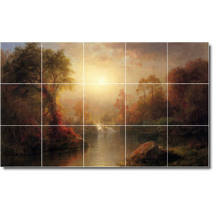 frederic church country painting ceramic tile mural p01722