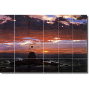 frederic church waterfront painting ceramic tile mural p01726