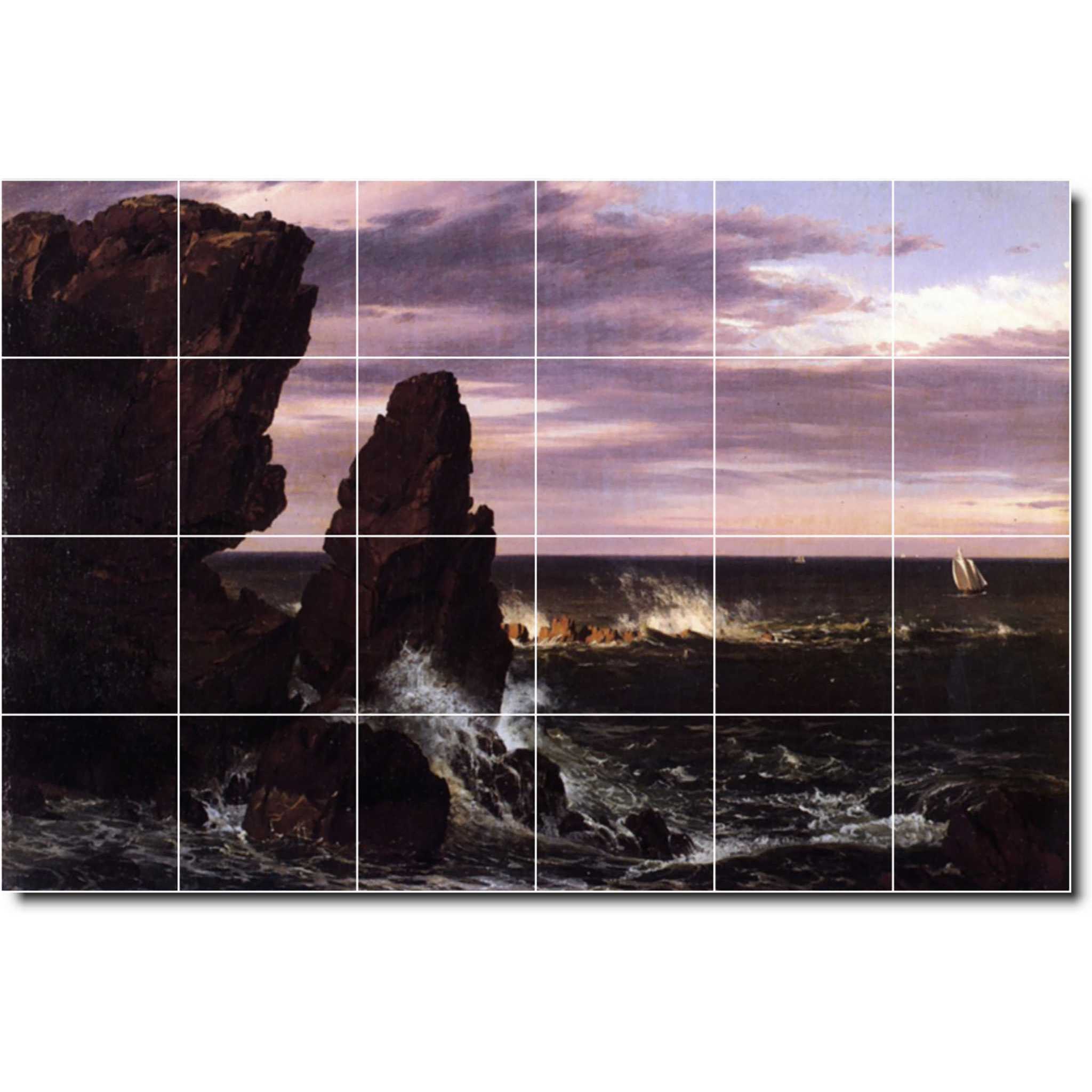 frederic church waterfront painting ceramic tile mural p01728