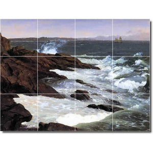 frederic church waterfront painting ceramic tile mural p01734