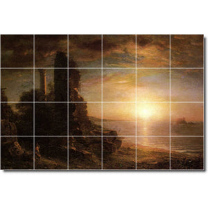 frederic church waterfront painting ceramic tile mural p01745