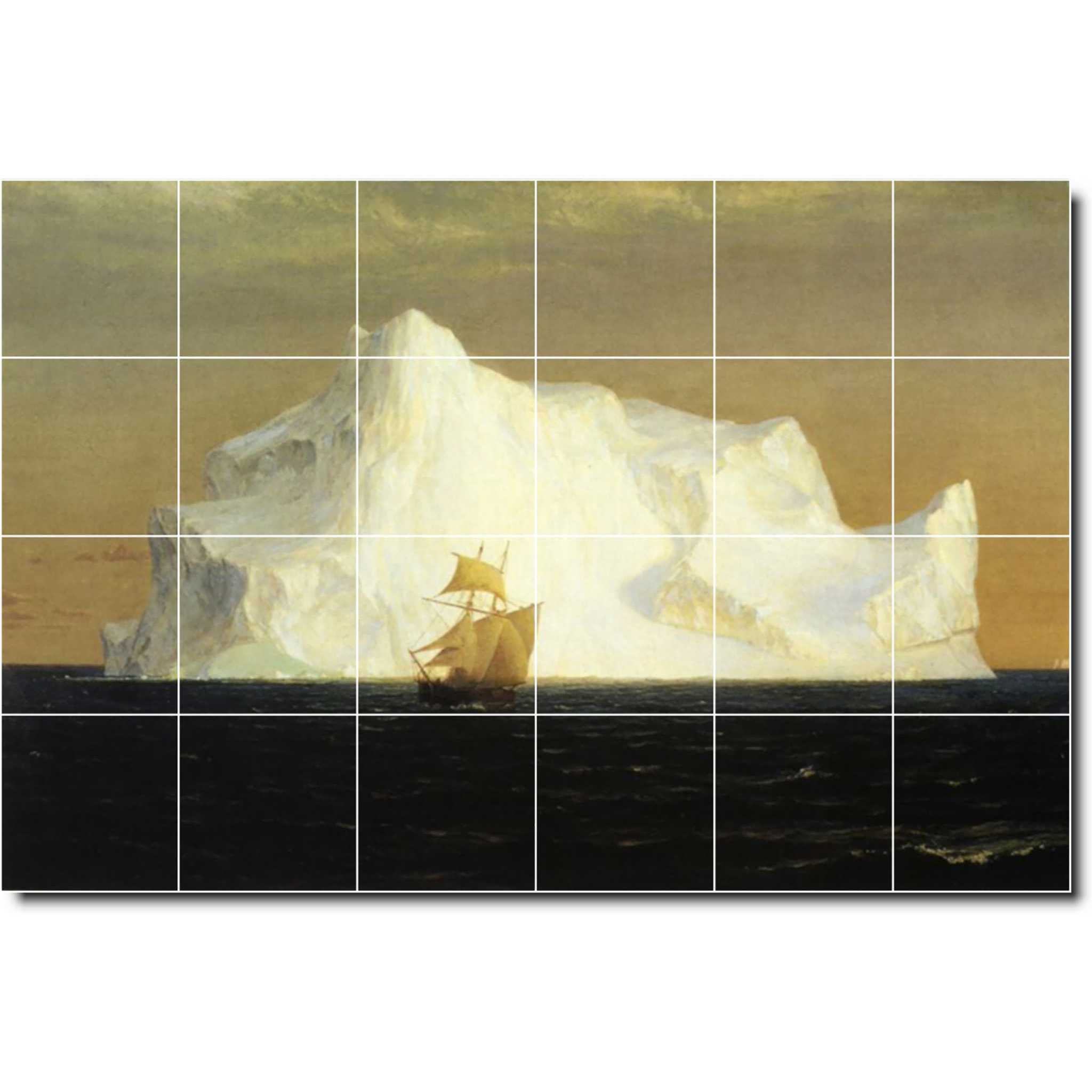 frederic church waterfront painting ceramic tile mural p01779