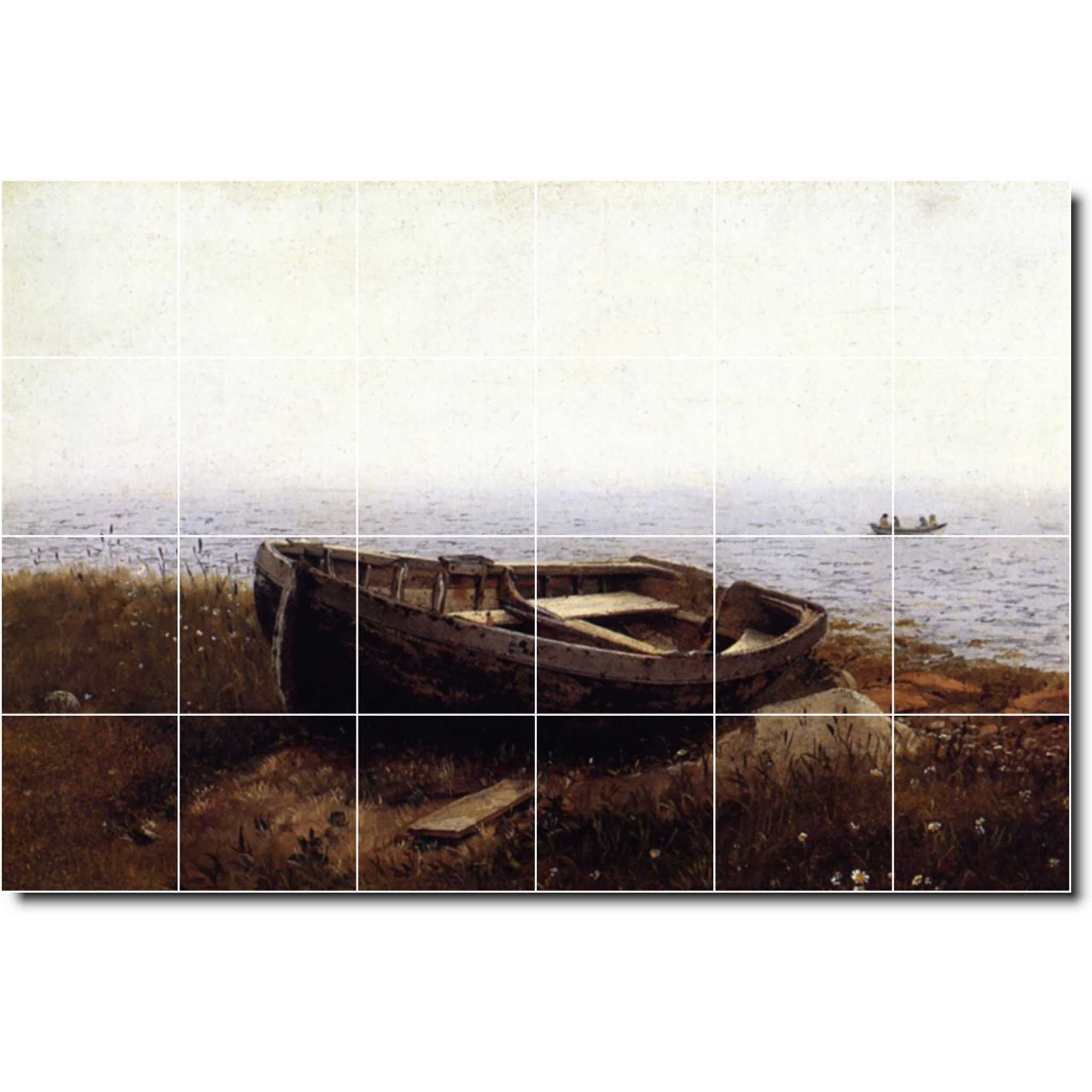 frederic church waterfront painting ceramic tile mural p01783