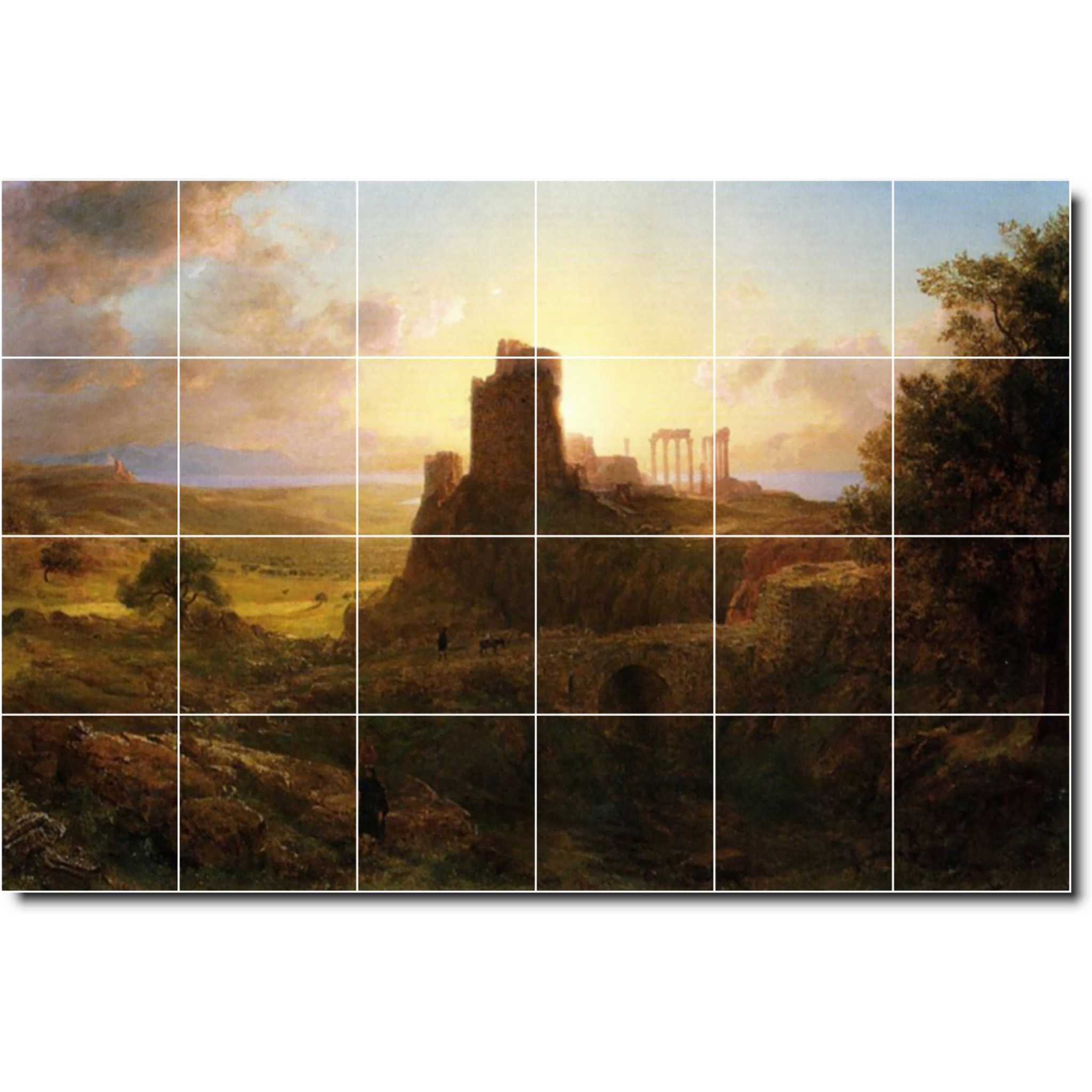 frederic church historical painting ceramic tile mural p01785