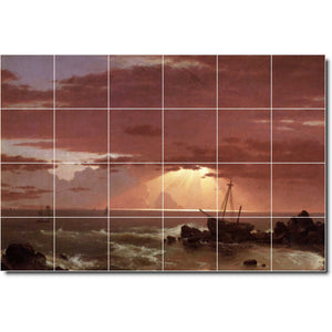 frederic church waterfront painting ceramic tile mural p01786