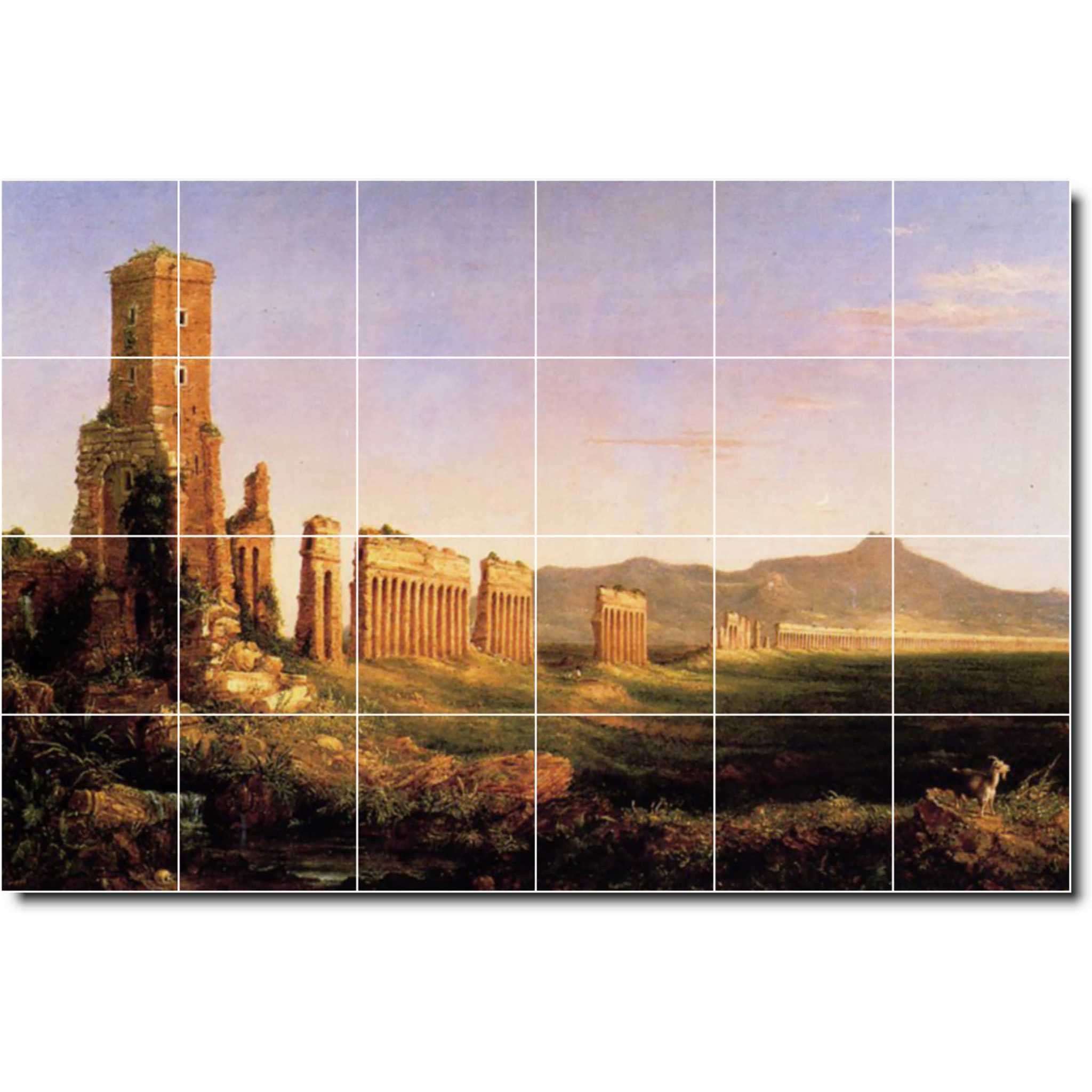 thomas cole historical painting ceramic tile mural p01807