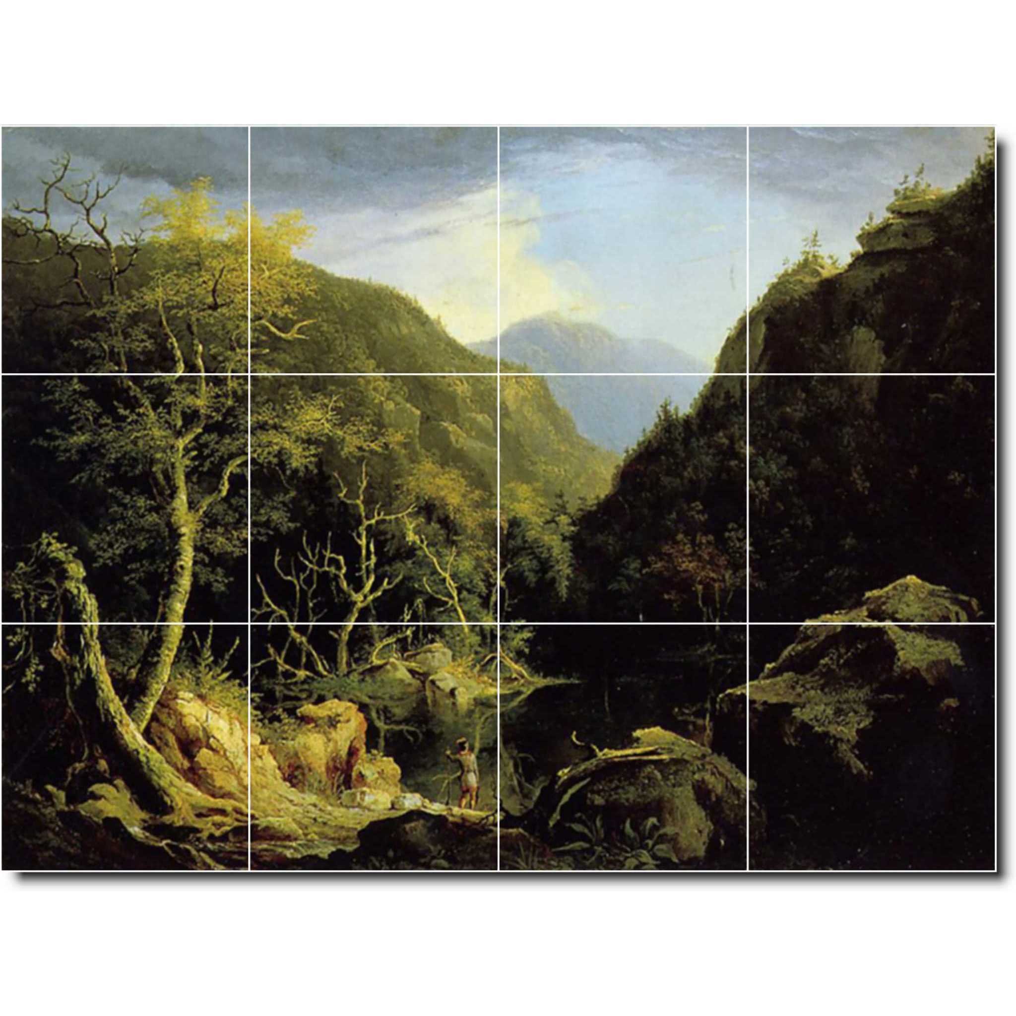 thomas cole landscape painting ceramic tile mural p01809