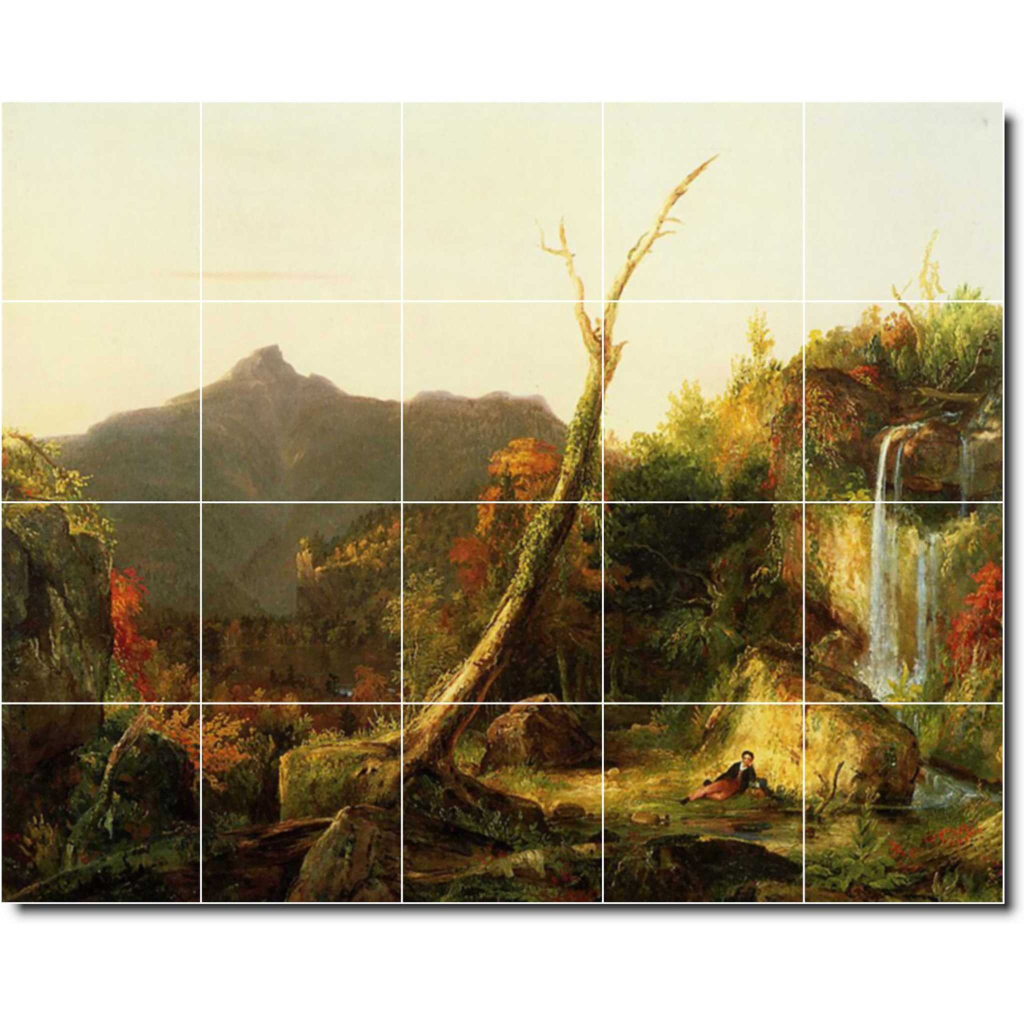 thomas cole landscape painting ceramic tile mural p01810