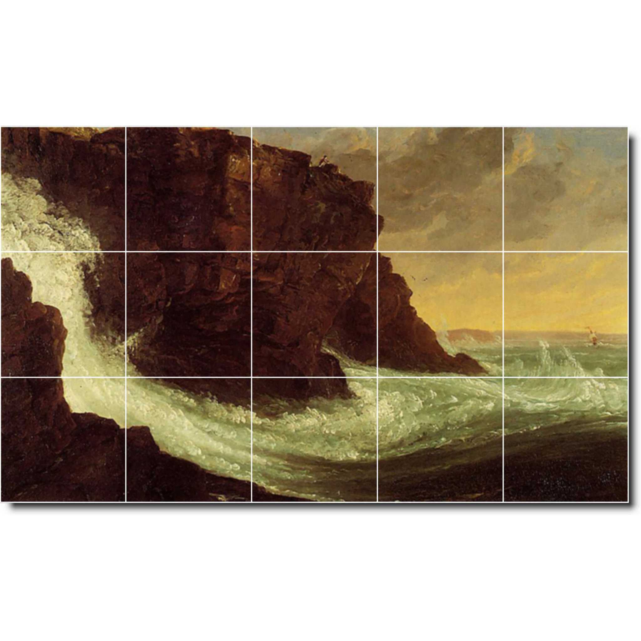 thomas cole landscape painting ceramic tile mural p01823