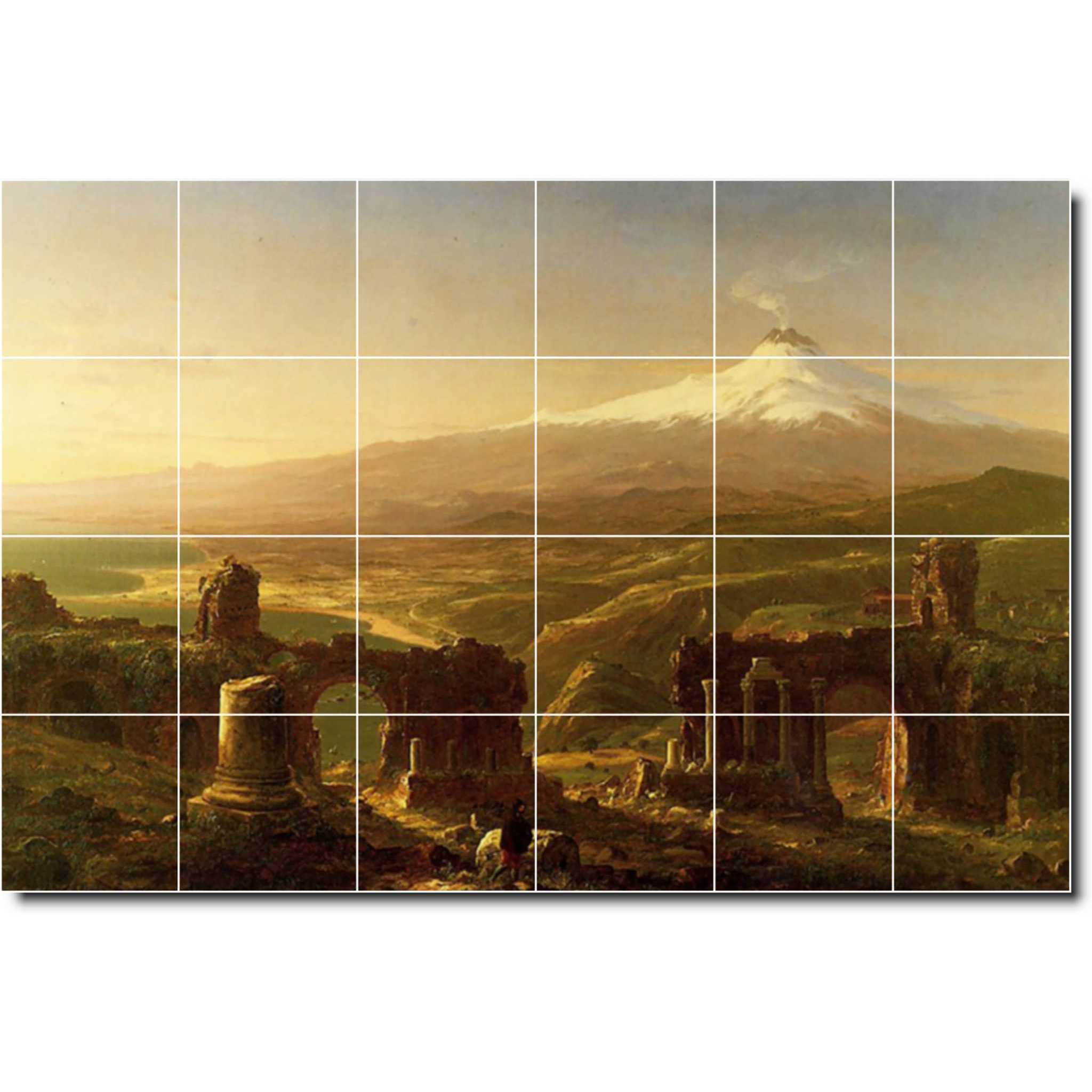 thomas cole historical painting ceramic tile mural p01847