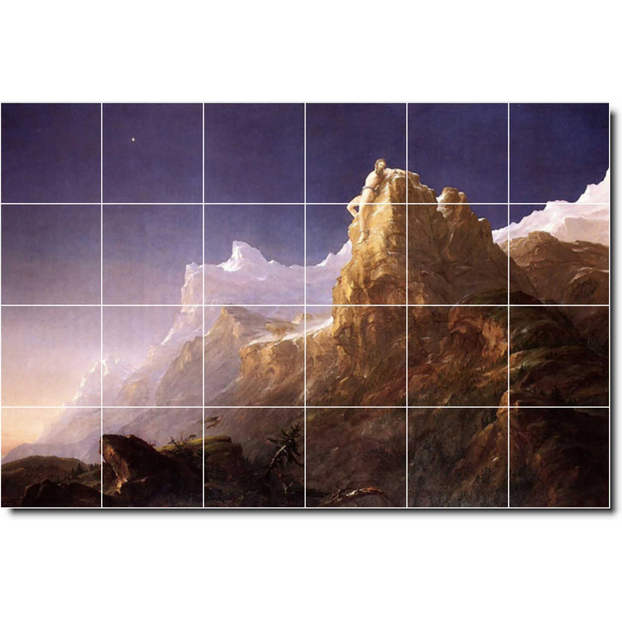 thomas cole landscape painting ceramic tile mural p01852