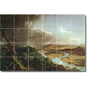 thomas cole landscape painting ceramic tile mural p01869