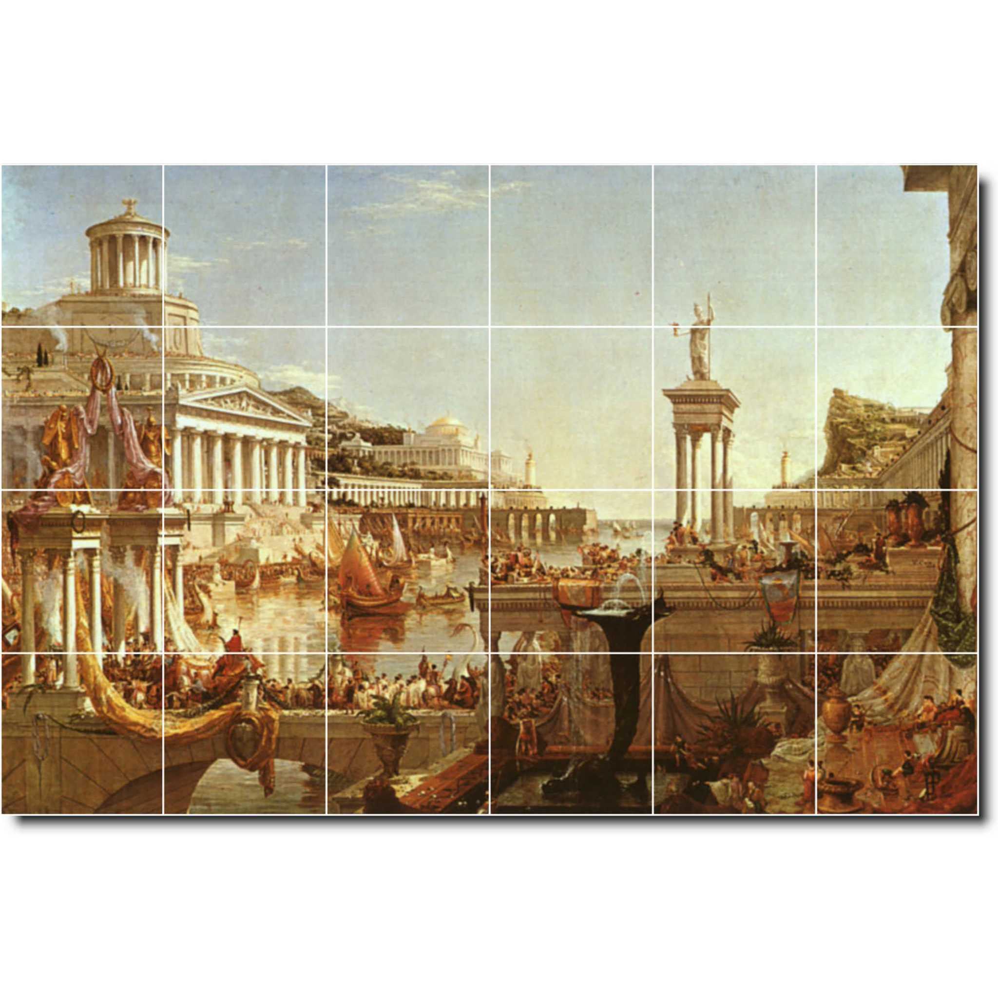 thomas cole historical painting ceramic tile mural p01870