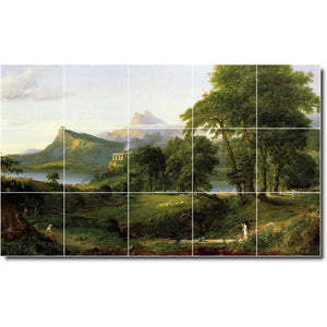 thomas cole landscape painting ceramic tile mural p01873