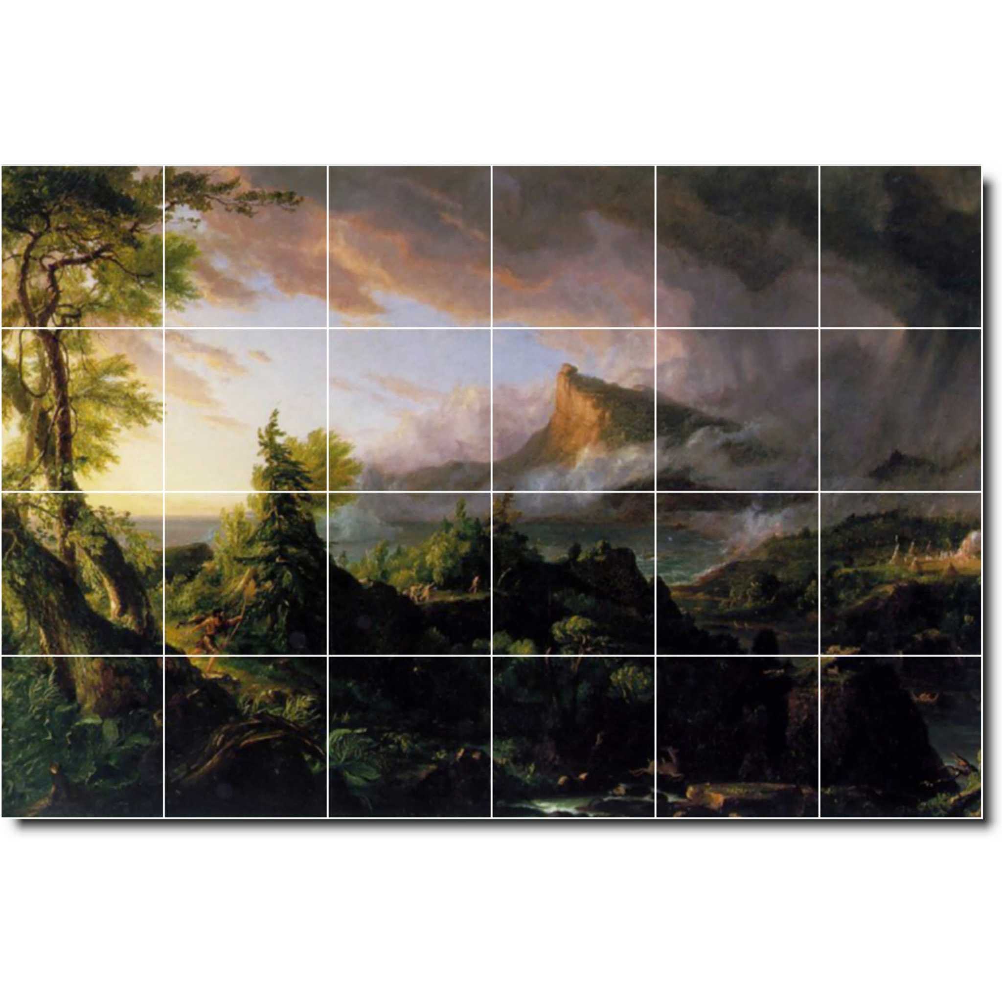 thomas cole landscape painting ceramic tile mural p01874