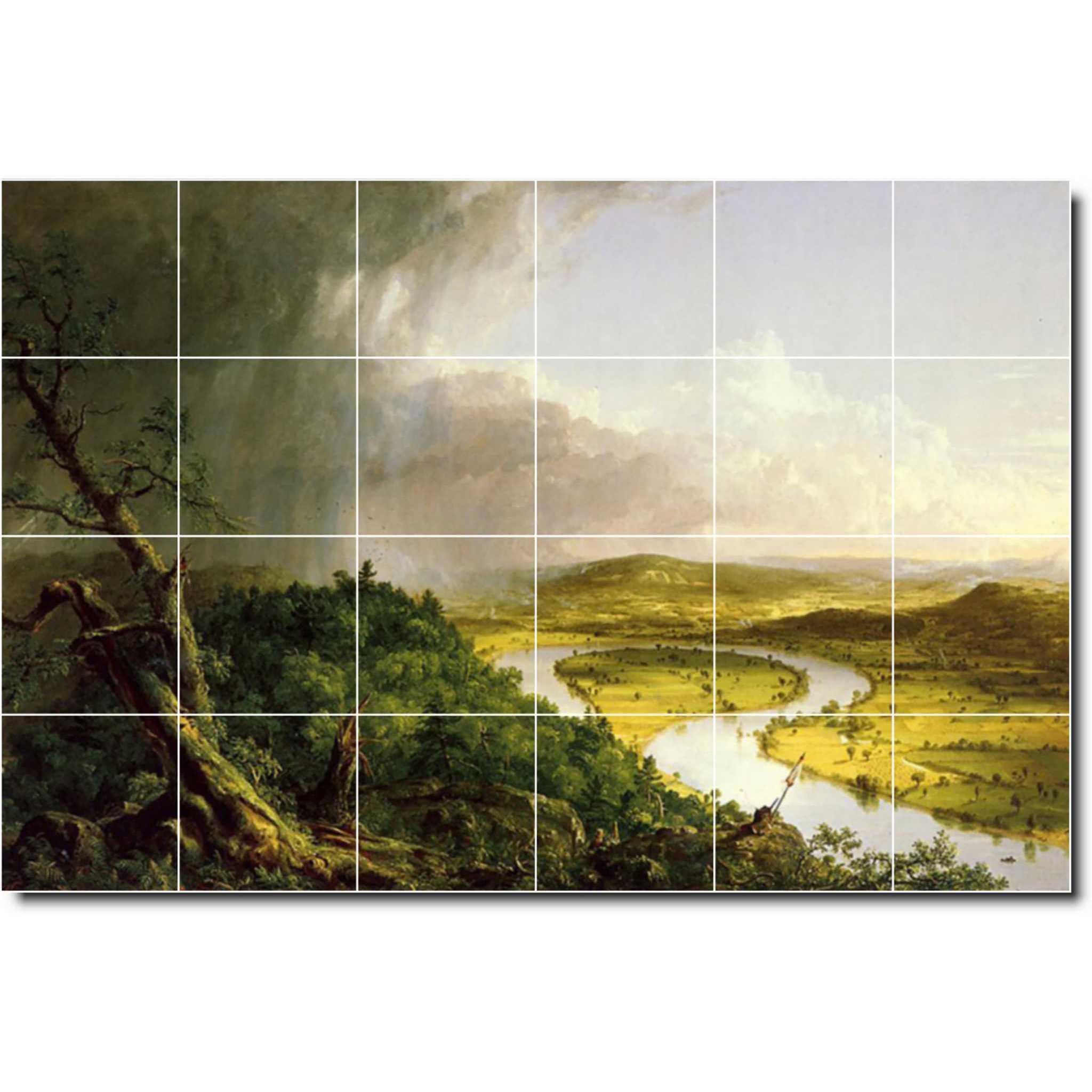 thomas cole landscape painting ceramic tile mural p01886