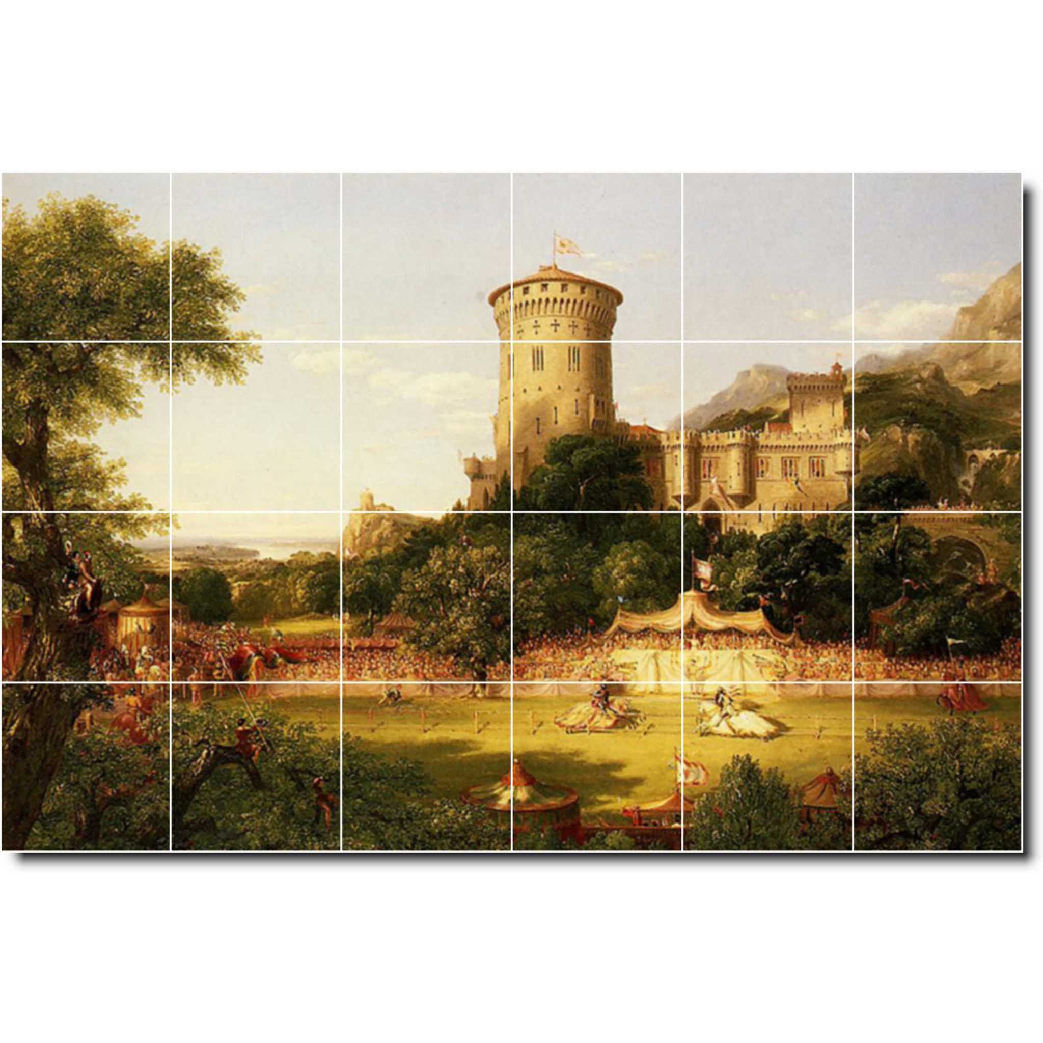 thomas cole historical painting ceramic tile mural p01887