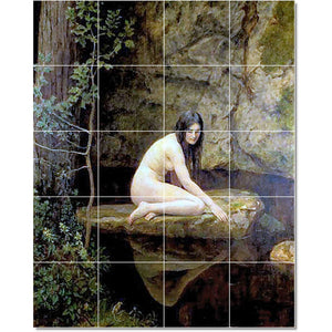 john collier nude painting ceramic tile mural p22246