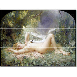 leon francois comerre nude painting ceramic tile mural p22253