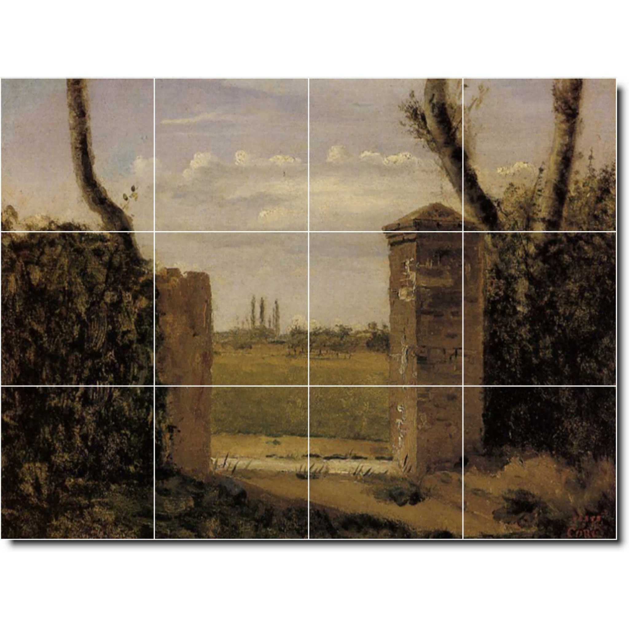 jean corot country painting ceramic tile mural p02033