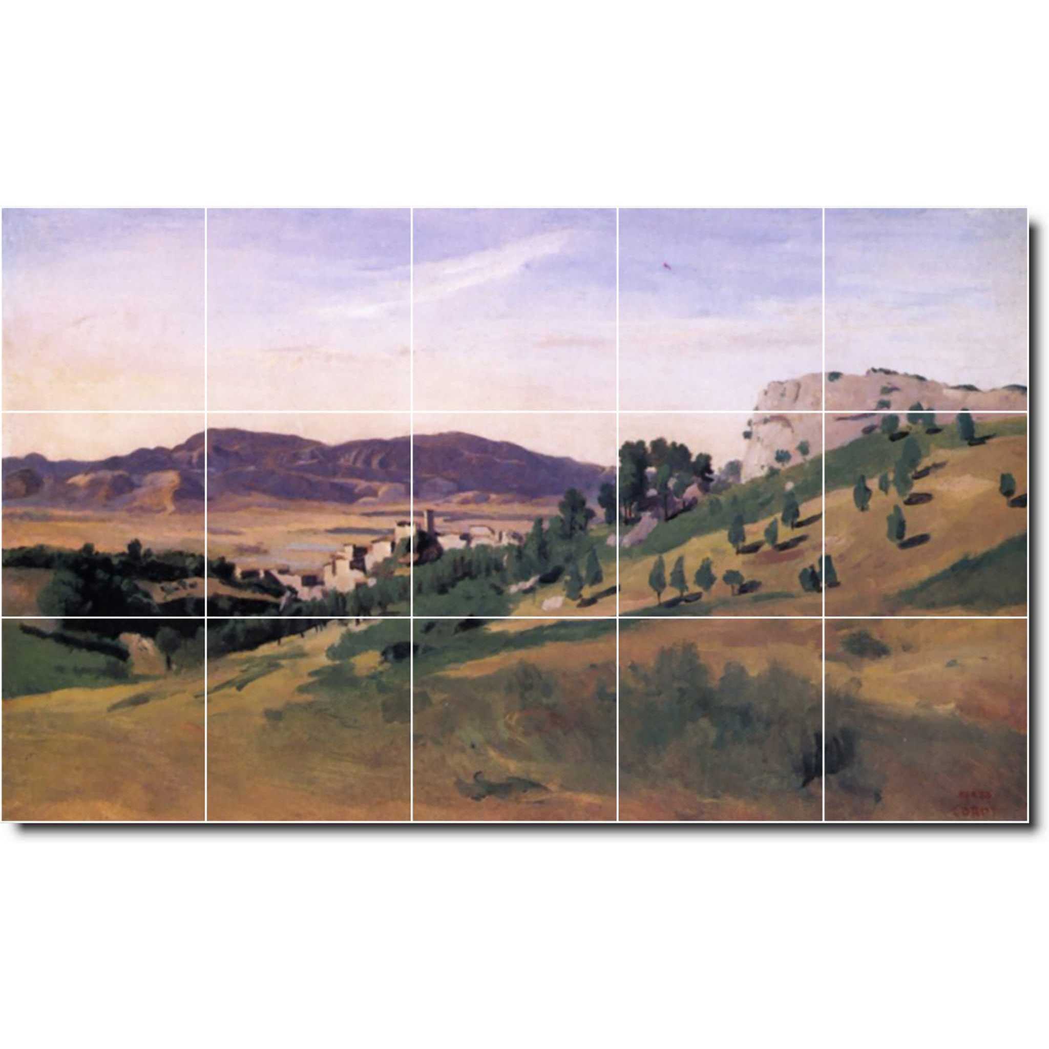 jean corot landscape painting ceramic tile mural p02101