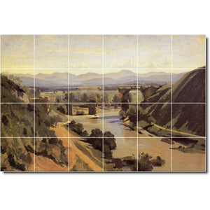 jean corot landscape painting ceramic tile mural p02127