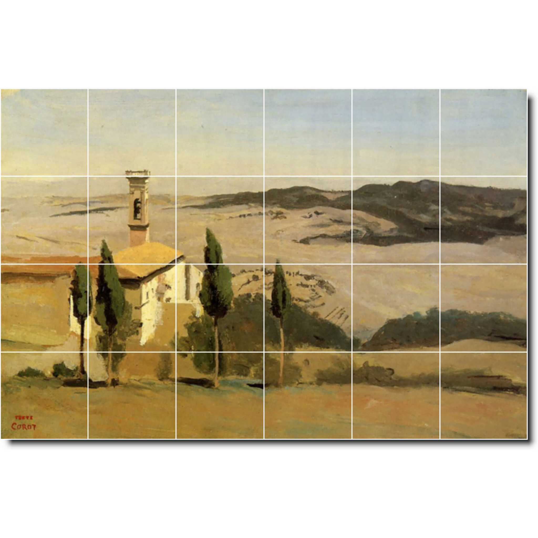 jean corot landscape painting ceramic tile mural p02154