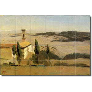 jean corot landscape painting ceramic tile mural p02154