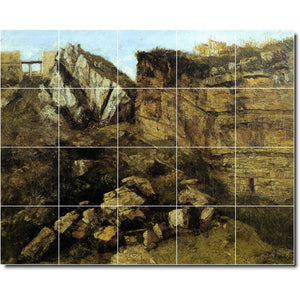 gustave courbet country painting ceramic tile mural p02168