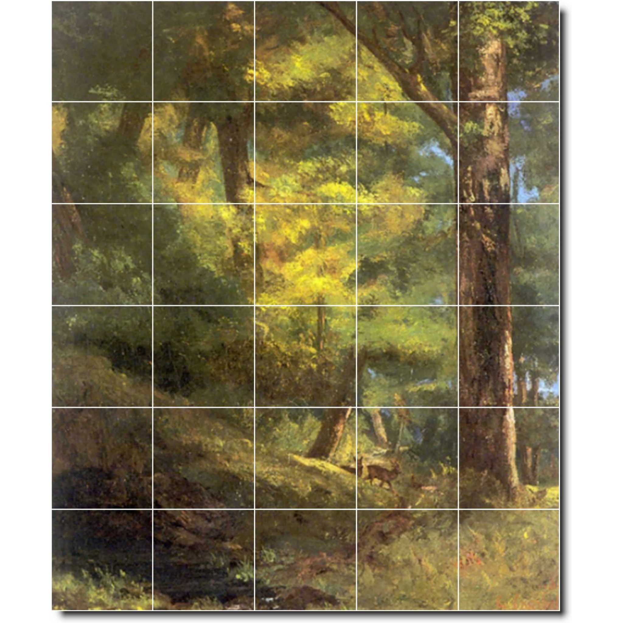 gustave courbet country painting ceramic tile mural p02169