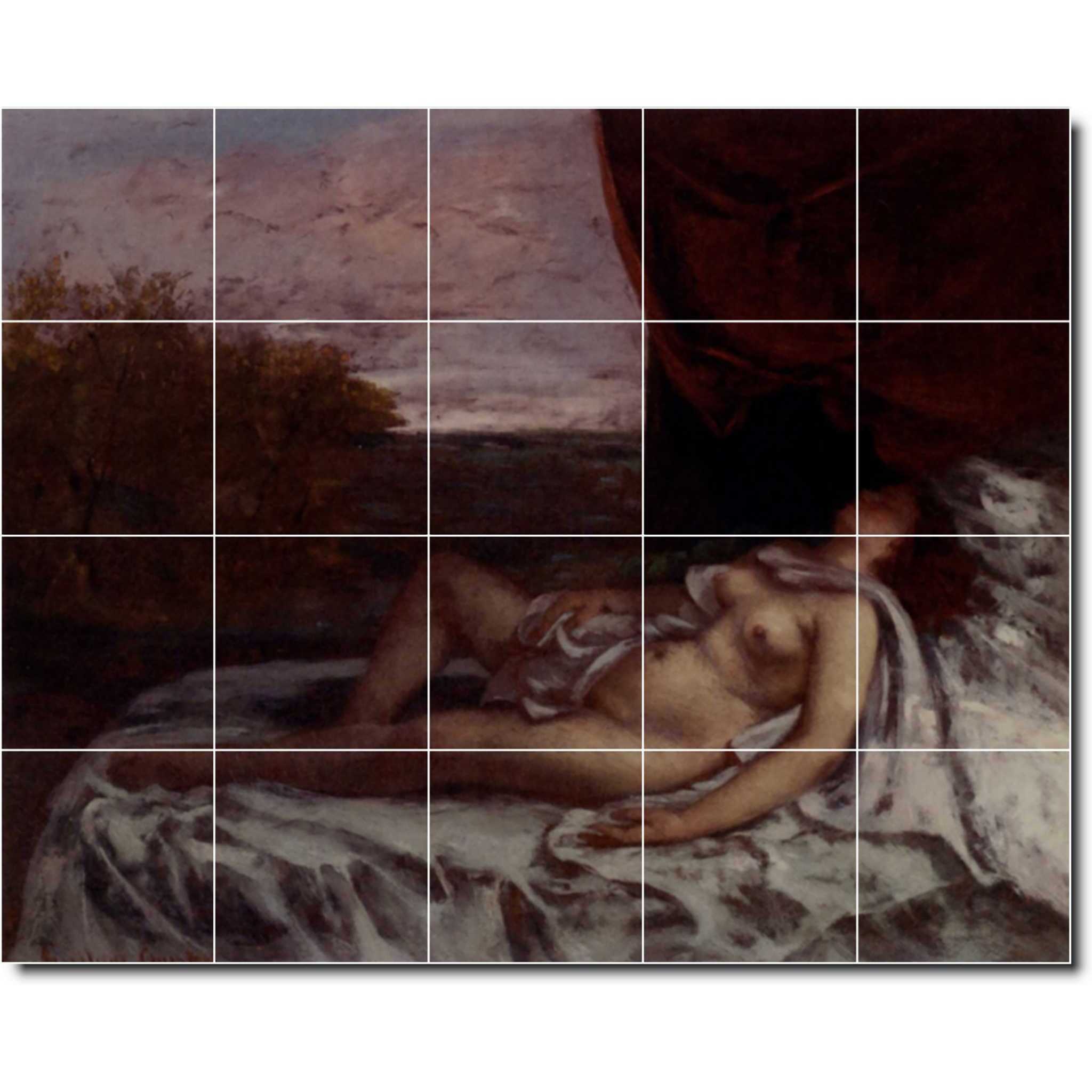 gustave courbet nude painting ceramic tile mural p02171