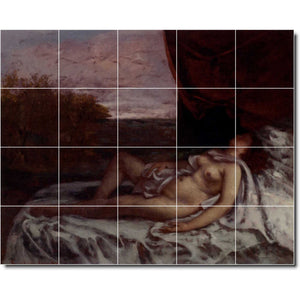 gustave courbet nude painting ceramic tile mural p02171