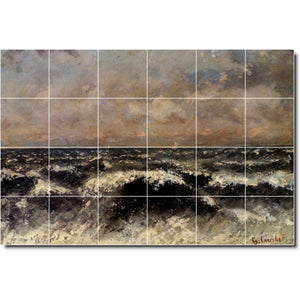 gustave courbet waterfront painting ceramic tile mural p02193