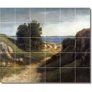 gustave courbet landscape painting ceramic tile mural p02195
