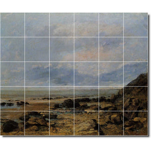 gustave courbet waterfront painting ceramic tile mural p02203