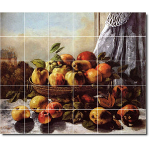 gustave courbet fruit vegetable painting ceramic tile mural p02207