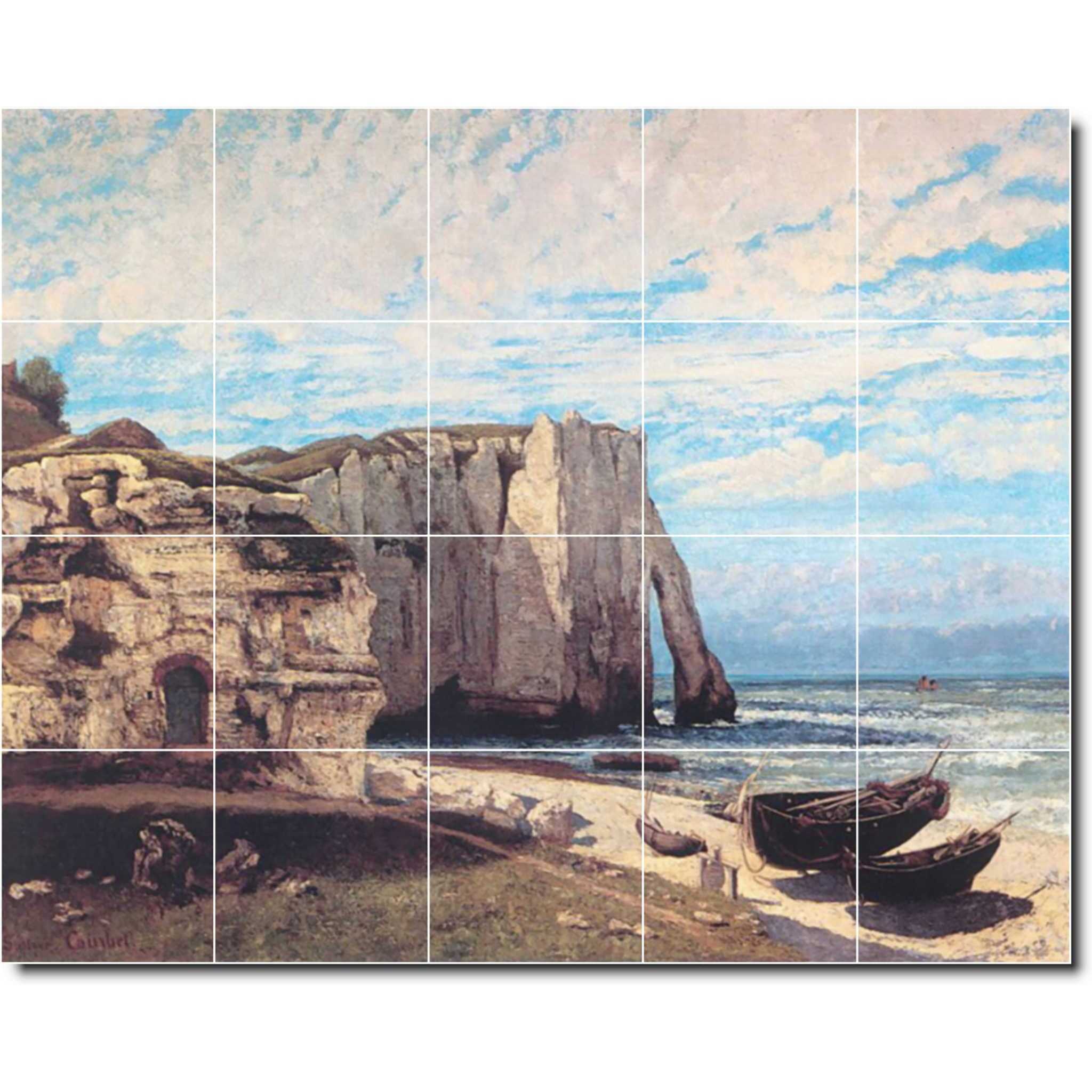 gustave courbet waterfront painting ceramic tile mural p02214