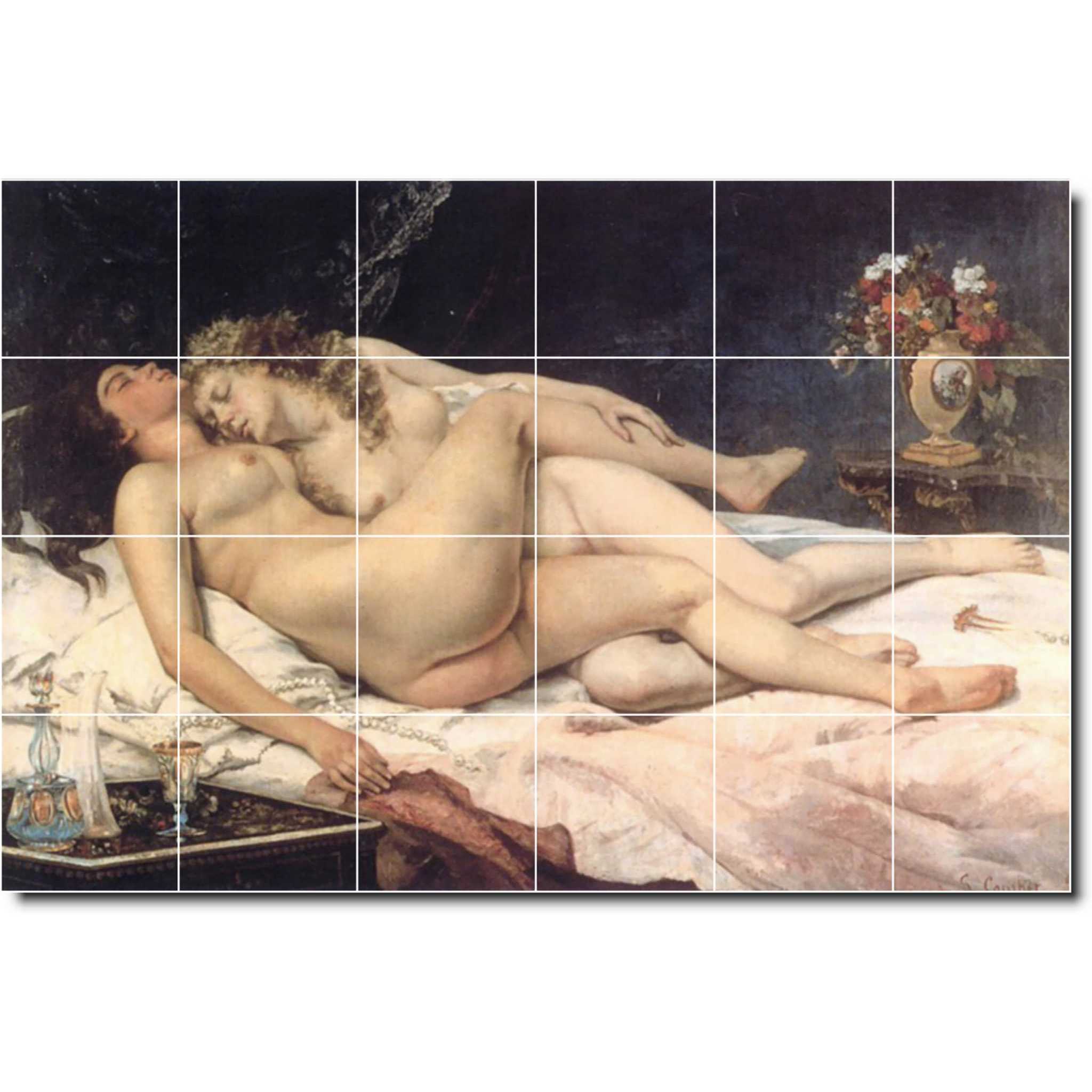gustave courbet nude painting ceramic tile mural p02229