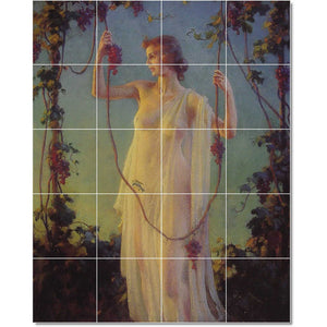 charles courtney curran woman painting ceramic tile mural p22270