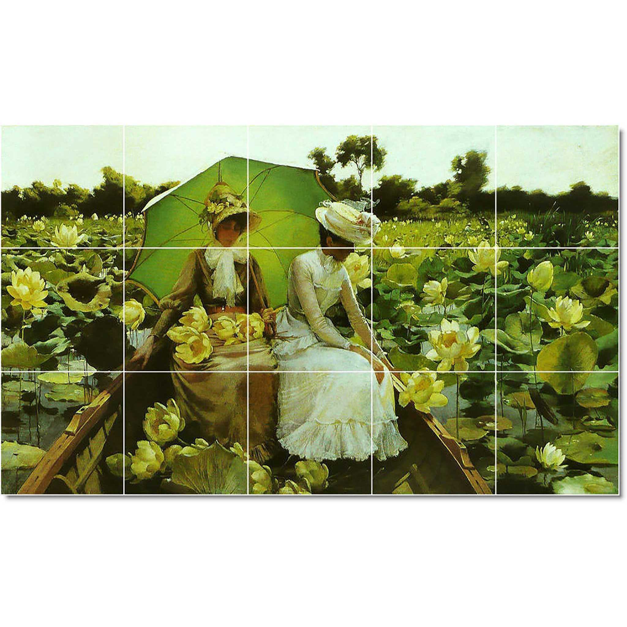 charles courtney curran woman painting ceramic tile mural p22274
