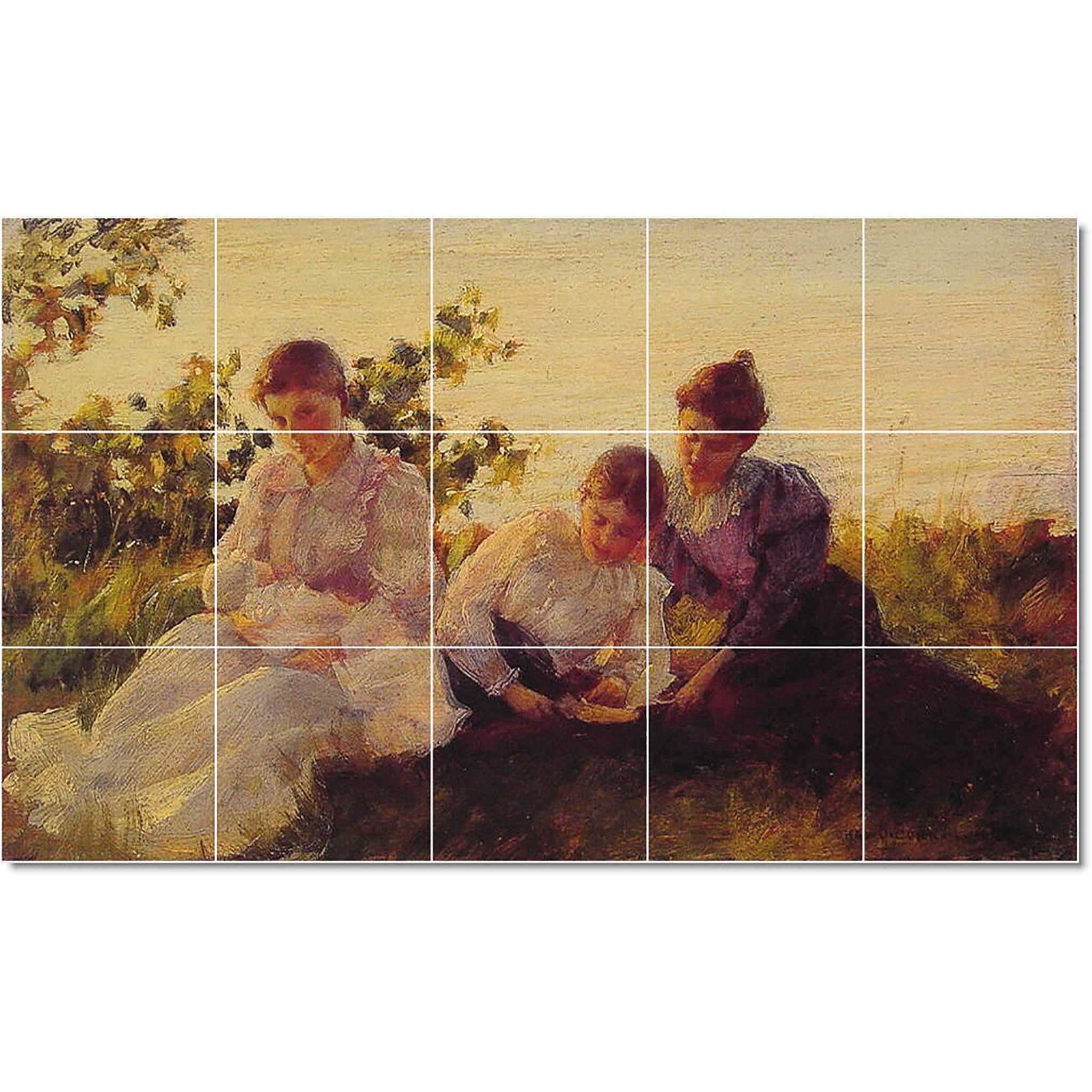 charles courtney curran woman painting ceramic tile mural p22279