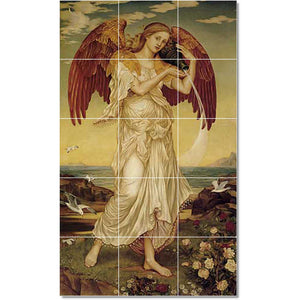 evelyn de morgan angel painting ceramic tile mural p22289