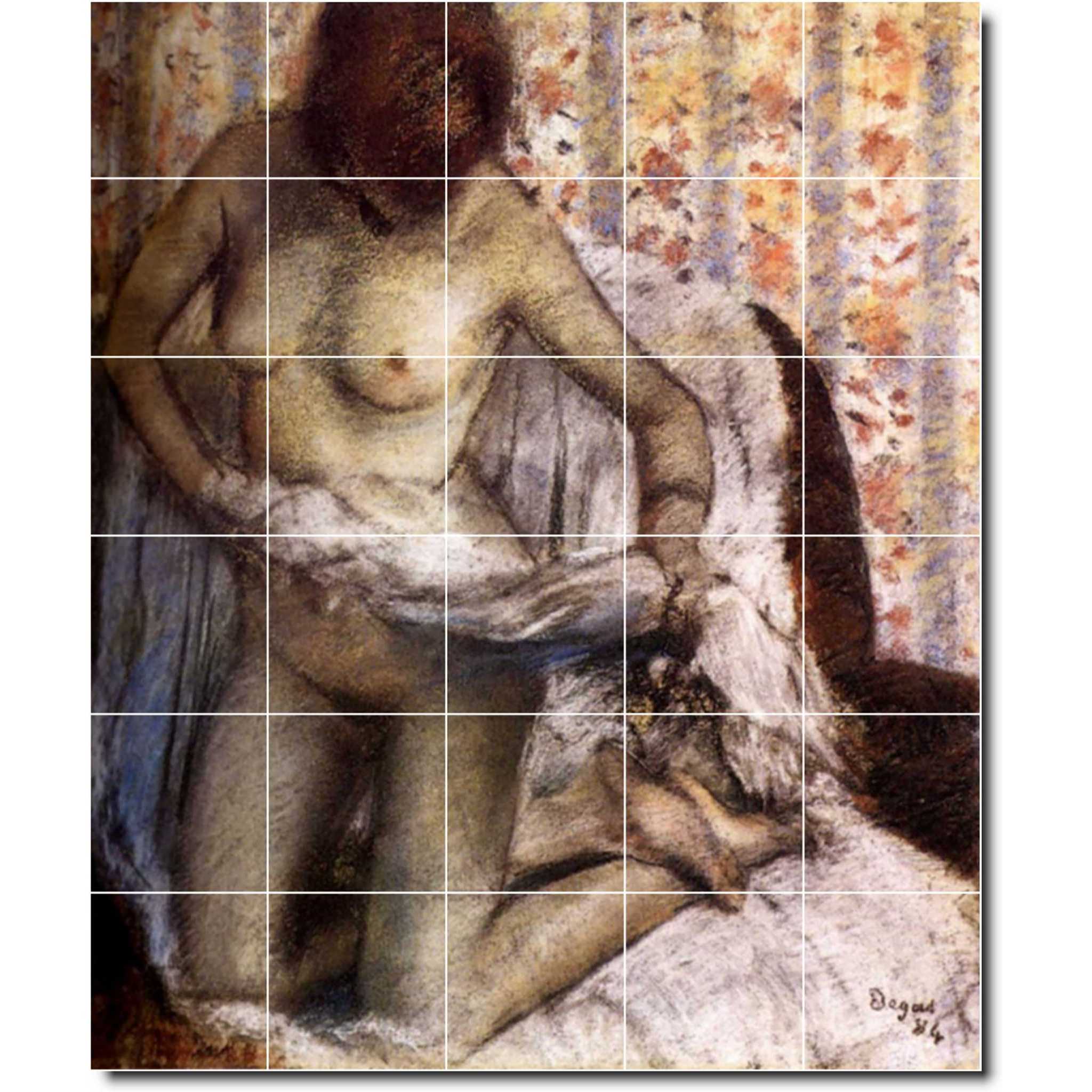 edgar degas nude painting ceramic tile mural p02364