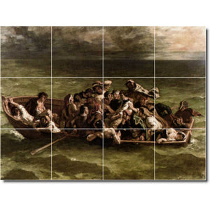eugene delacroix boat ship painting ceramic tile mural p02516