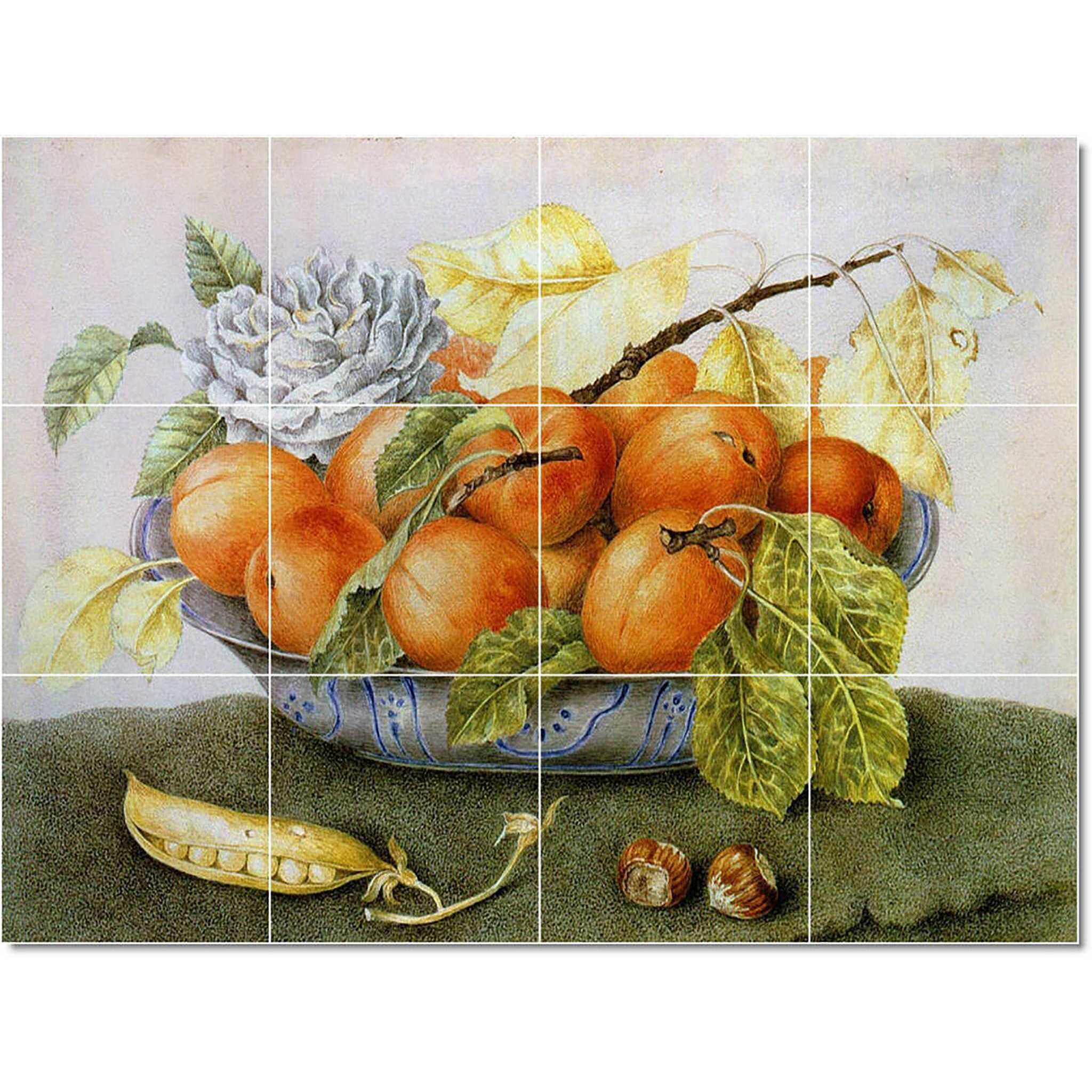 giovanna garzoni fruit vegetable painting ceramic tile mural p22453