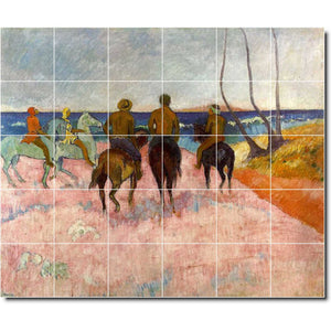 paul gauguin horse painting ceramic tile mural p03347