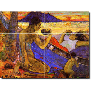 paul gauguin waterfront painting ceramic tile mural p03360
