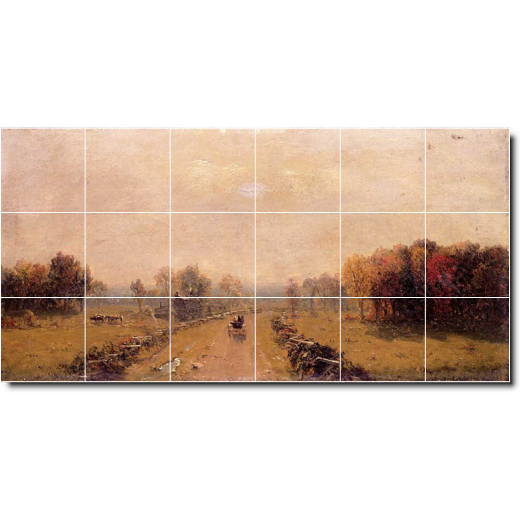 sanford gifford country painting ceramic tile mural p03551