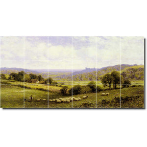 alfred glendening landscape painting ceramic tile mural p03592