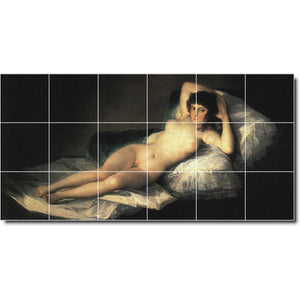 francisco goya nude painting ceramic tile mural p03799